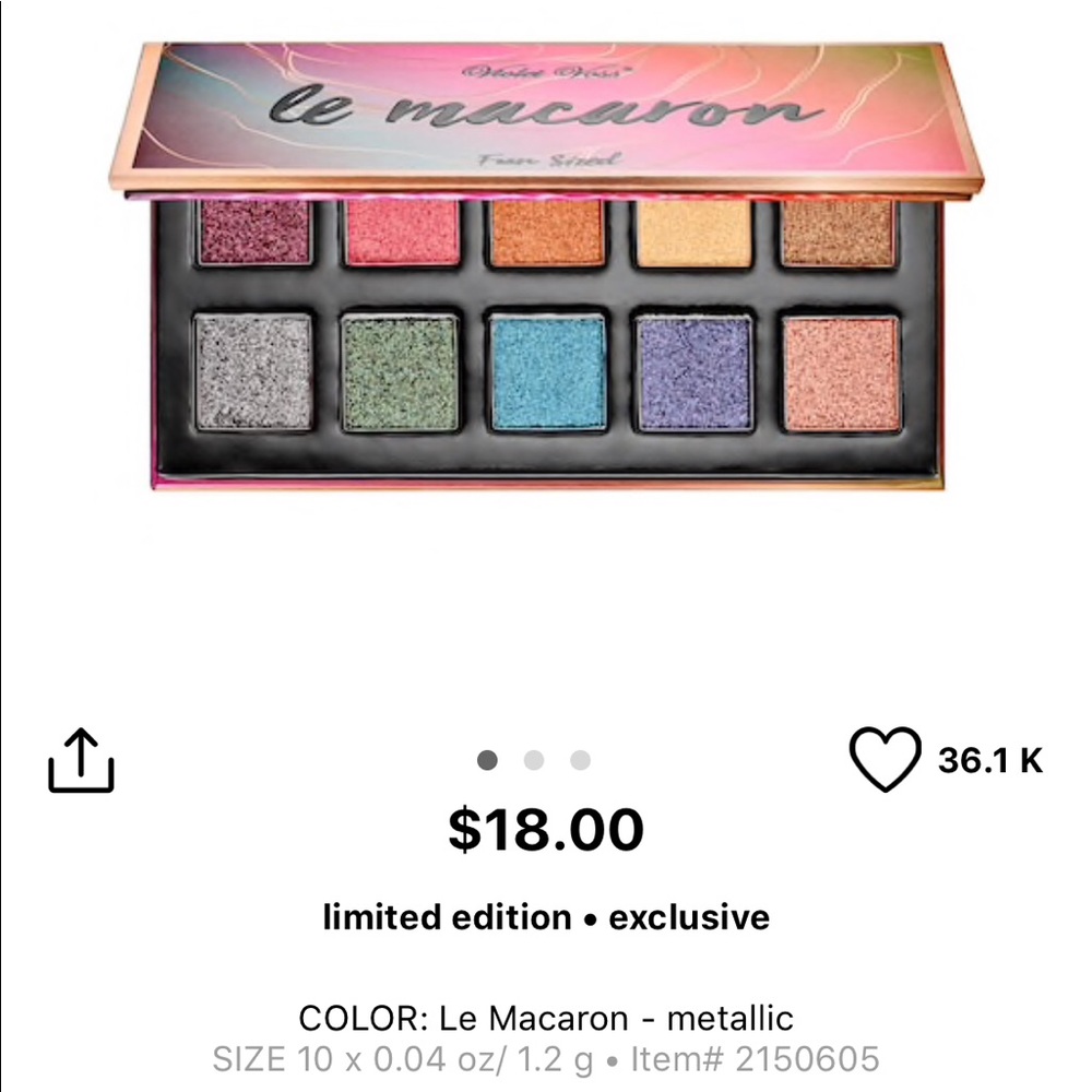 Violet Voss let Macaron eyeshadow palette NIB